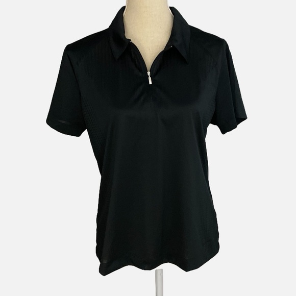 Nike Golf Women’s FITDRY Short Sleeve Shirt Quarter Zip Size L Black Mesh NWT - Picture 8 of 8